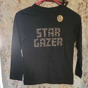 Kids Long Sleeve Star Gazer Tee - Midnight Navy